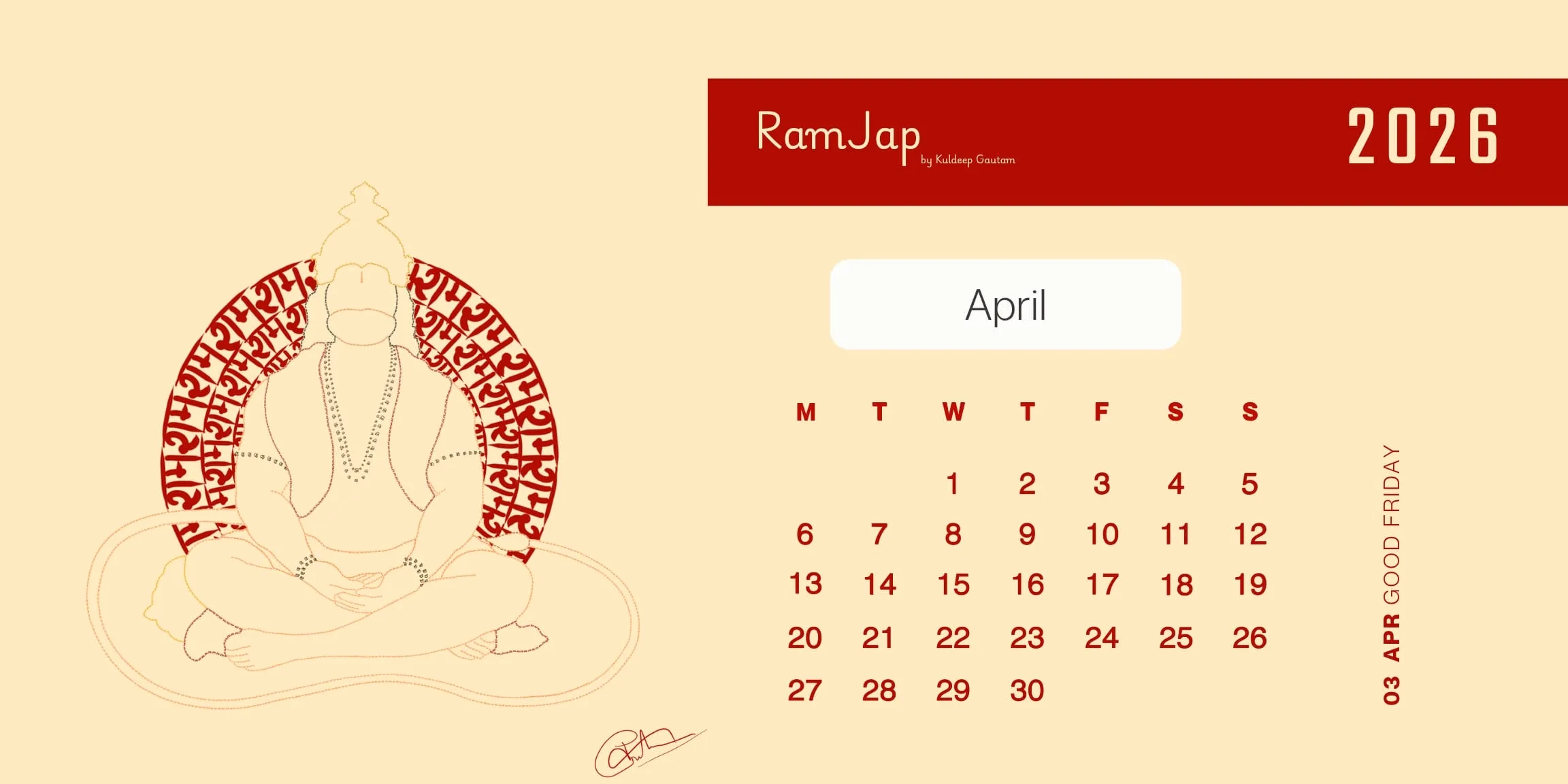 Indic Calendar 2026 April