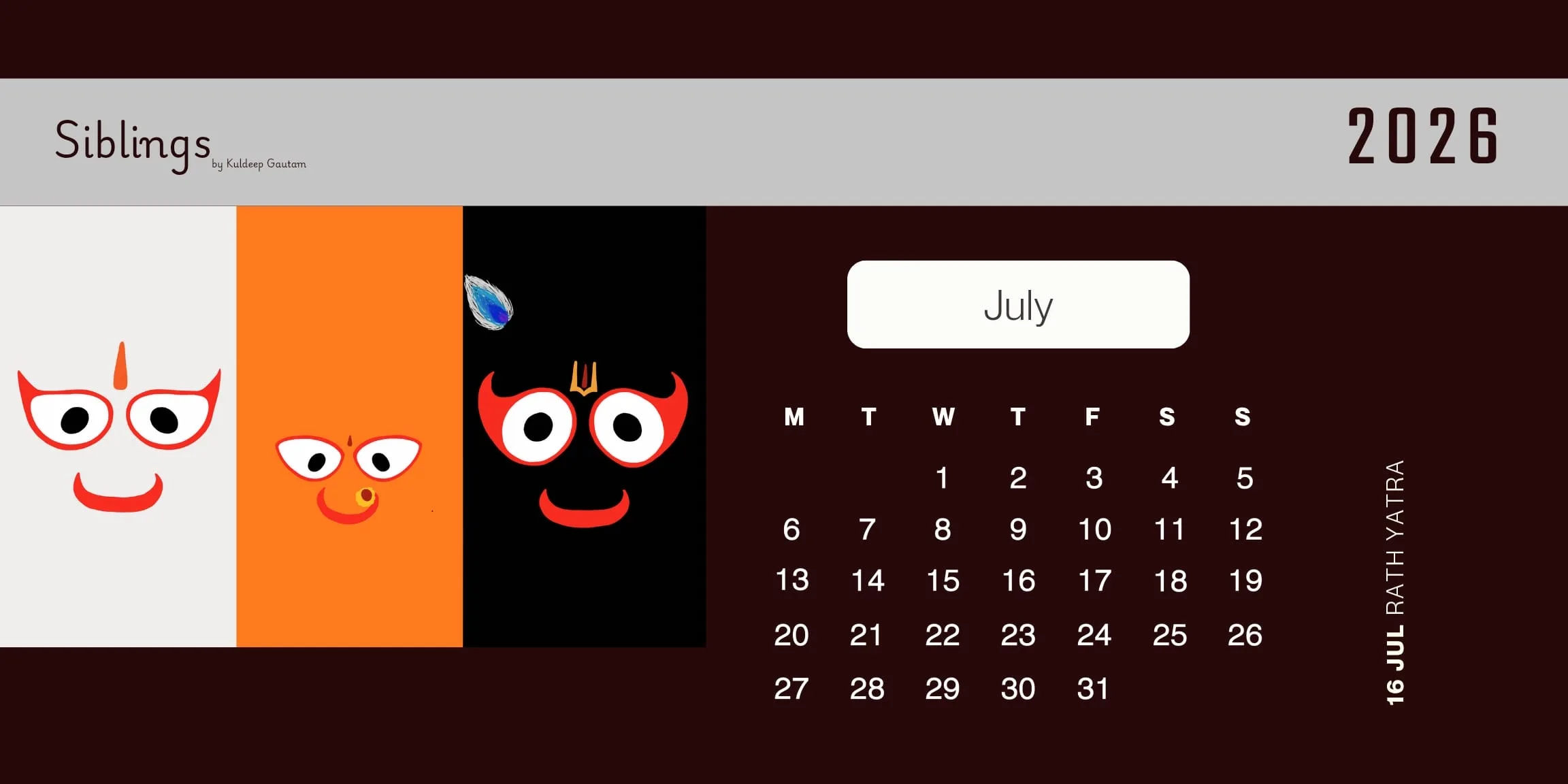 Indic Calendar 2026 July