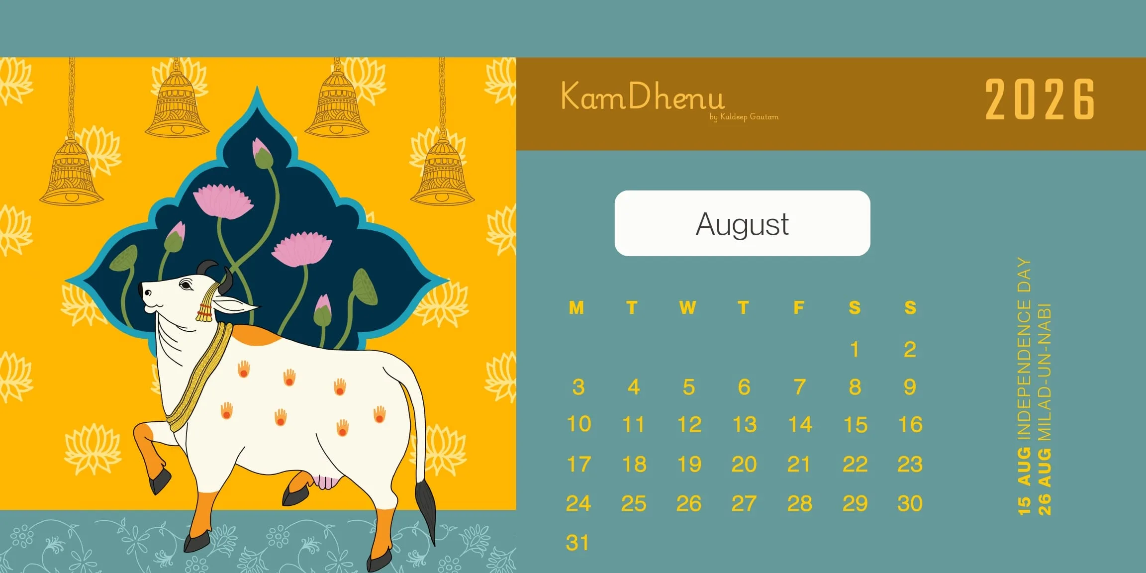 Indic Calendar 2026 August