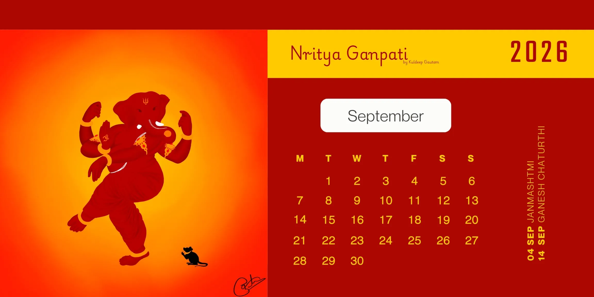 Indic Calendar 2026 September