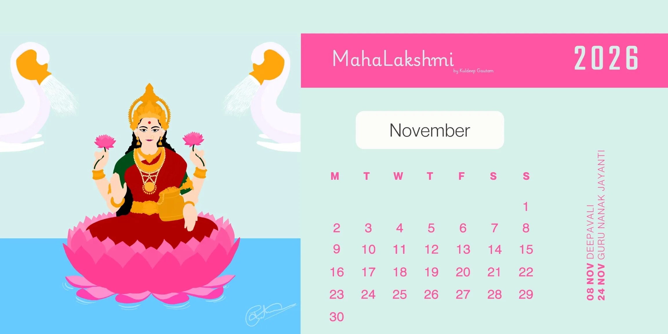 Indic Calendar 2026 November