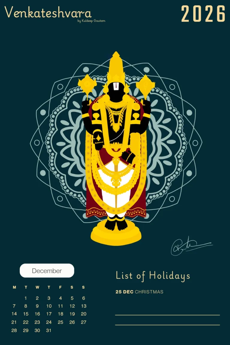 Hindu-wall-calendar-Tirupathi-art